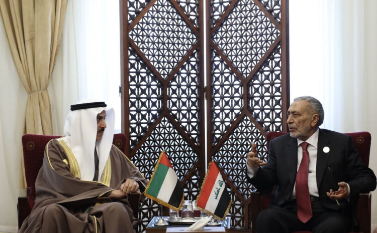  Saqr Ghobash discusses bilateral relations with Speaker of Iraqi Parliament