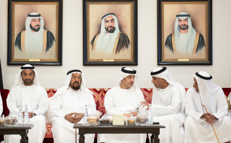  Hazza bin Zayed meets dignitaries, citizens of Sweihan, Nahil areas in Al Ain Region 